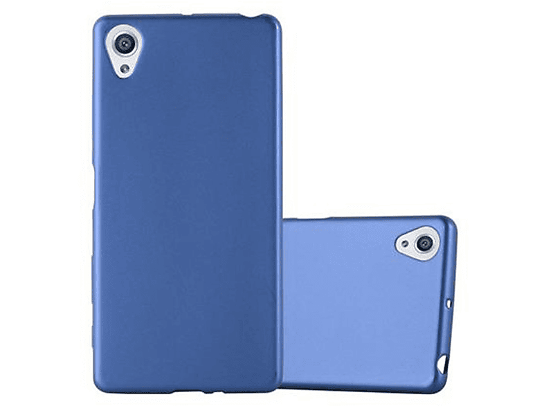 CADORABO TPU Matt Metallic Hülle, Sony, Xperia Backcover, X, BLAU METALLIC