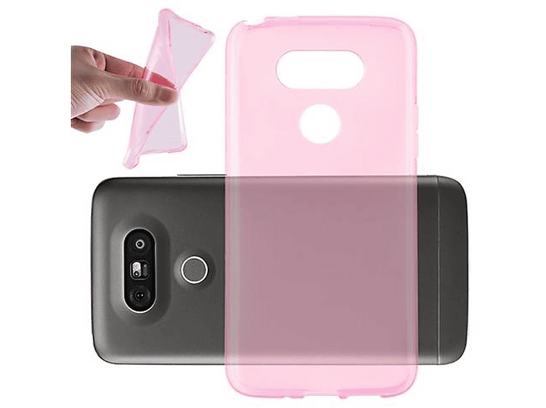 Cover LG G5 Rosso Cadorabo - Protezione Urbana in Silicone Flessibile