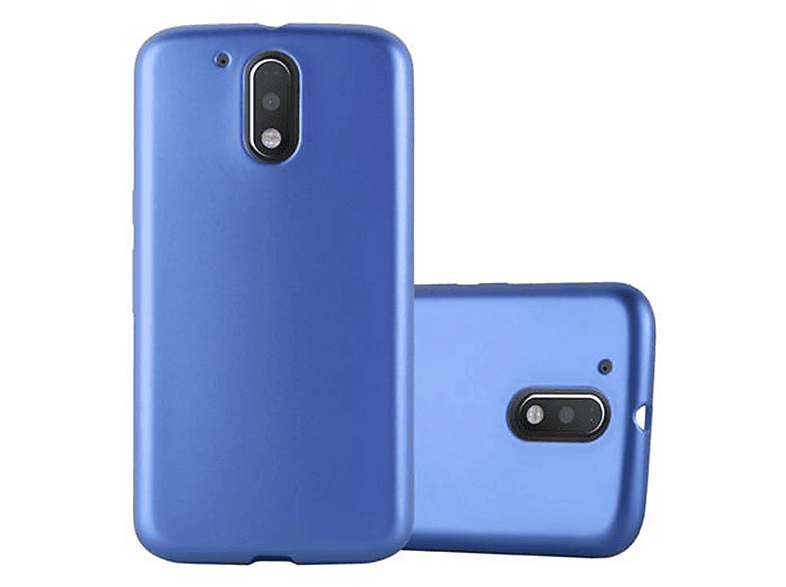 CADORABO TPU Matt Metallic Hülle, Backcover, Motorola, MOTO G4 / G4 PLUS, METALLIC BLAU