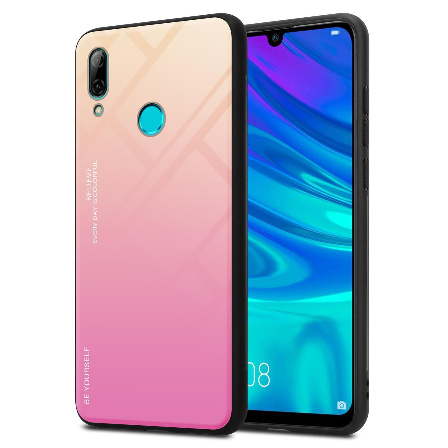2019, Silikon TPU Hülle P Backcover, Farben GELB / 10 - LITE ROSA Huawei Glas, Honor, CADORABO aus SMART 2