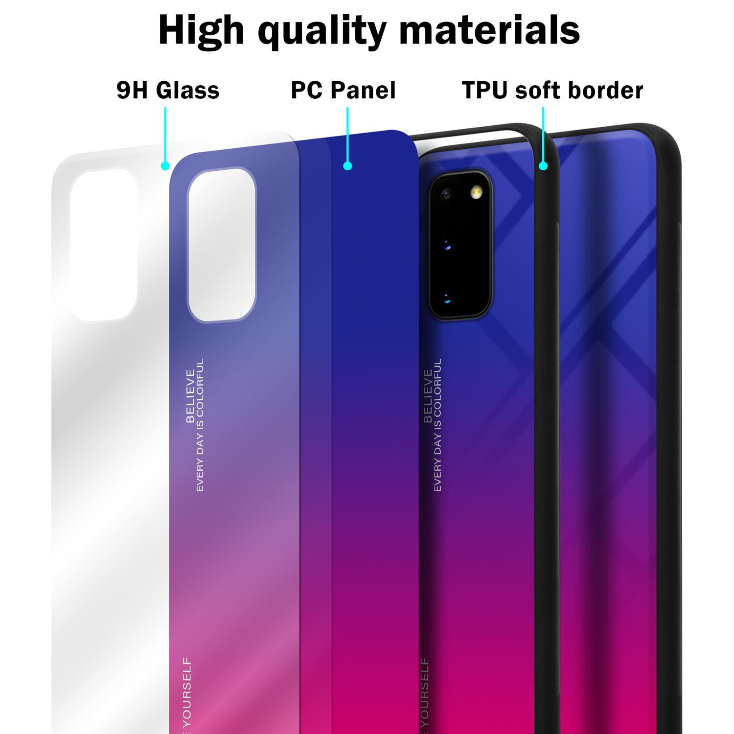 Farben ROT Silikon Galaxy Glas, Samsung, 2 Backcover, LILA S20, - Hülle CADORABO TPU aus