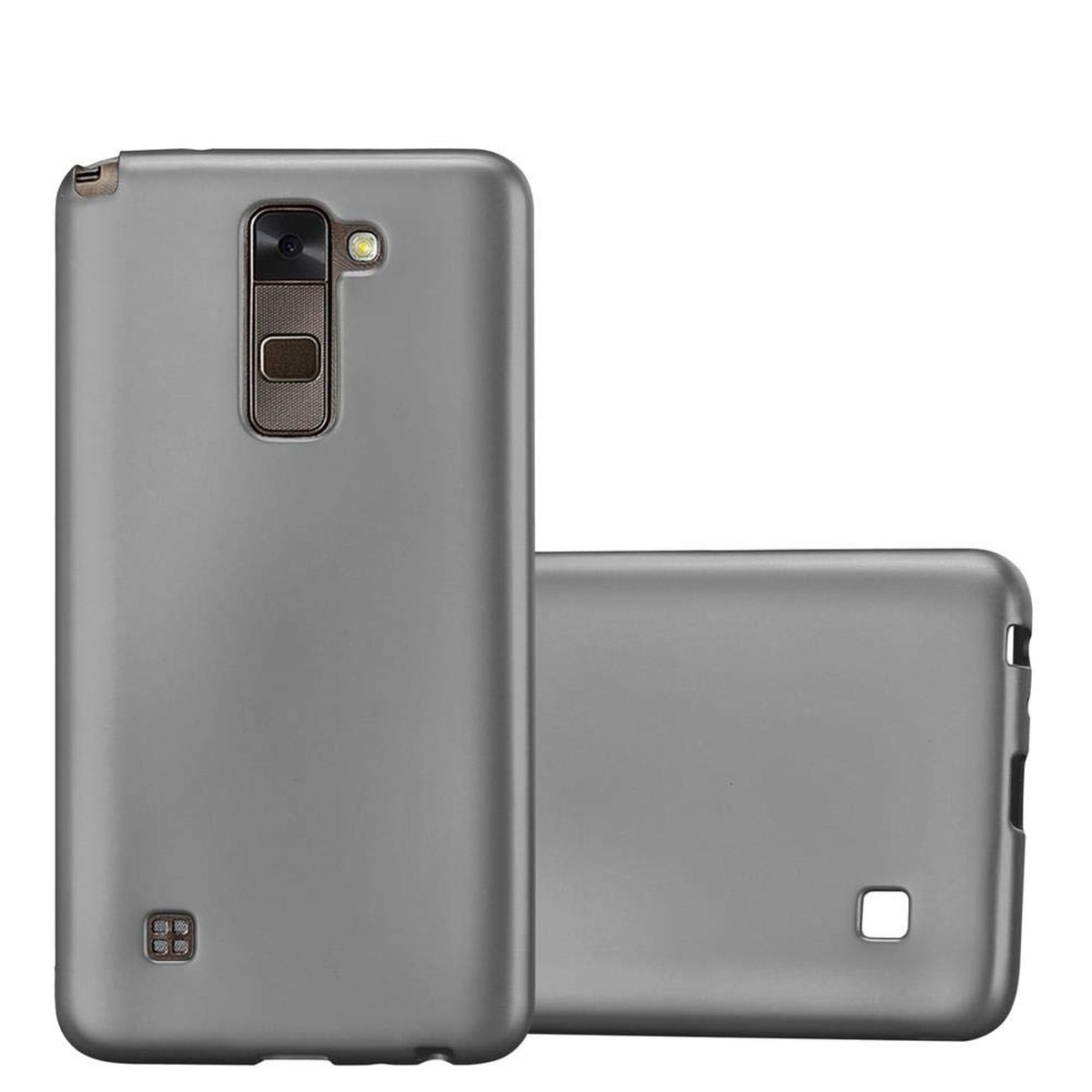 LG, GRAU METALLIC Metallic Backcover, Matt STYLUS 2, TPU CADORABO Hülle,