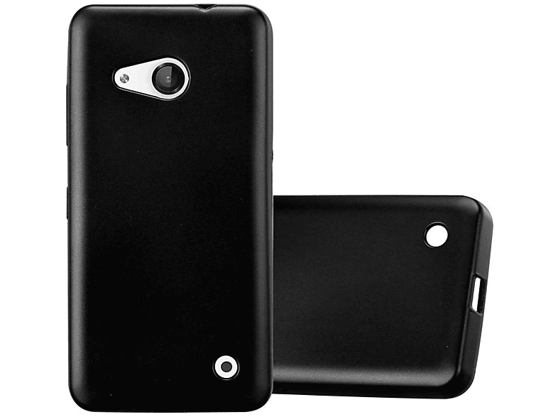 550, Hülle, Metallic METALLIC Lumia Nokia, CADORABO Matt SCHWARZ Backcover, TPU