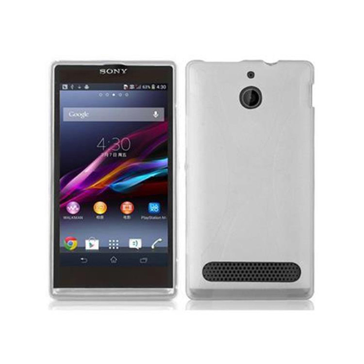 CADORABO TPU X-Line Schutzhülle, Sony, Backcover, MAGNESIUM Xperia E1, WEIß