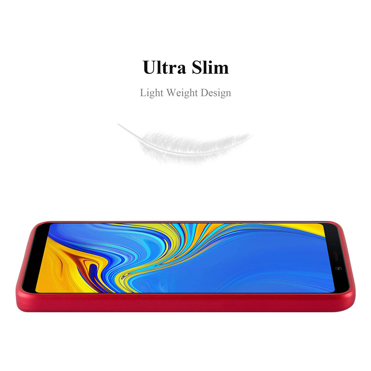 Rote Handyhülle auf weißem Hintergrund. Text: 'Ultra Slim' und 'Light Weight Design'.