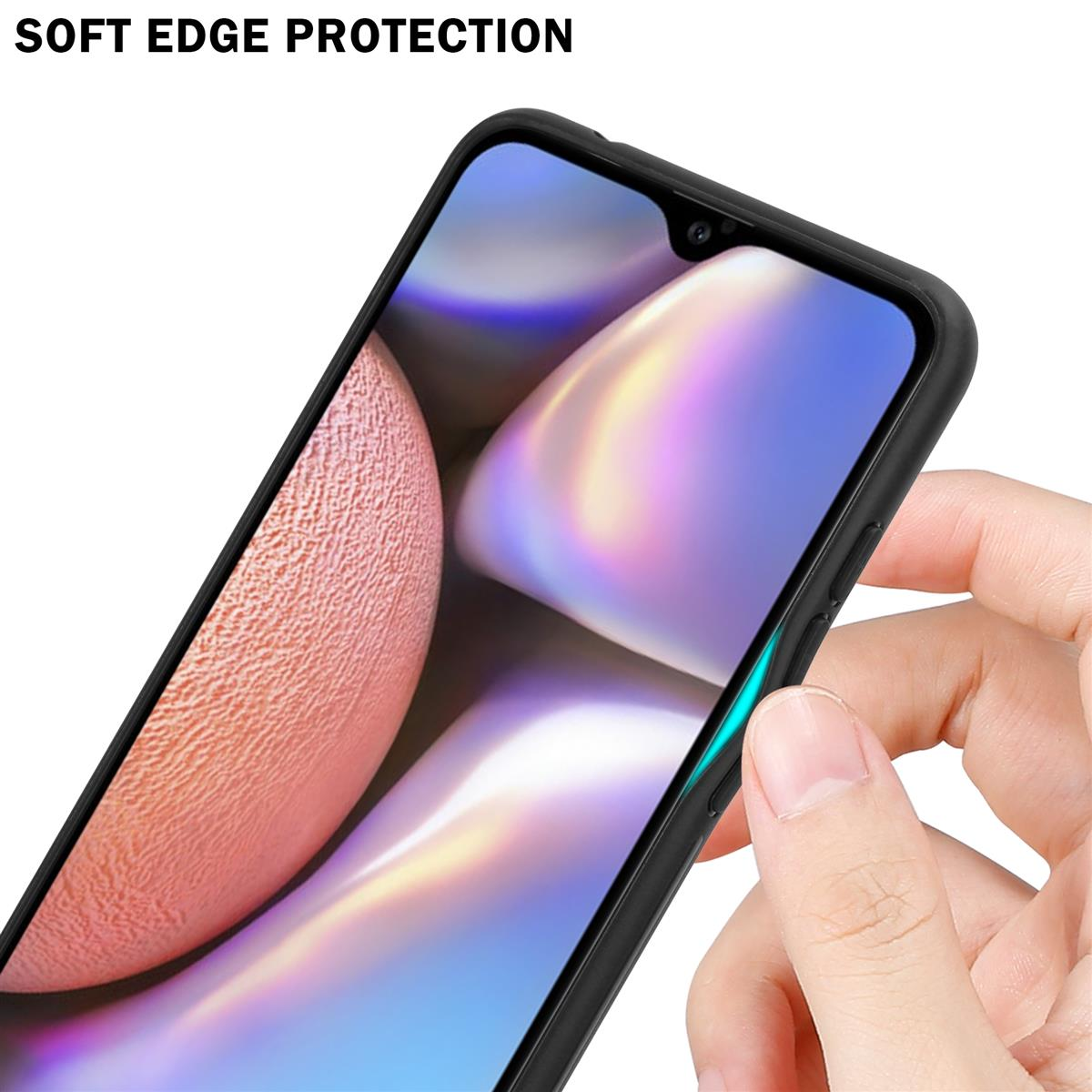 Samsung, aus 2 Glas, TPU Galaxy - Silikon ROT Backcover, Hülle SCHWARZ Farben A10s / M01s, CADORABO