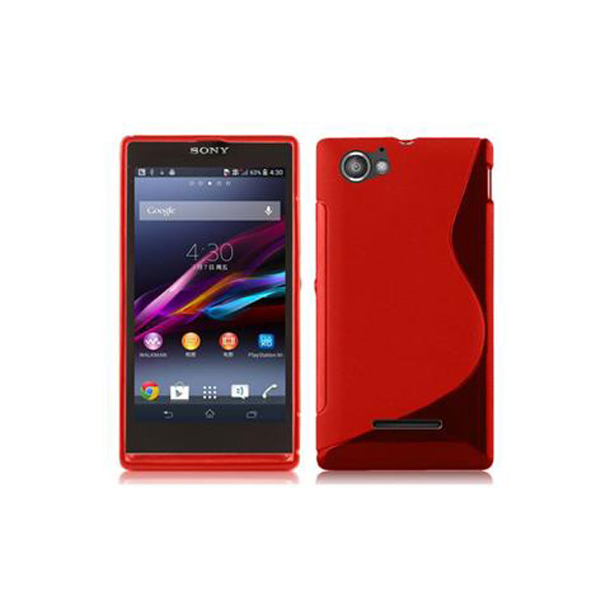 CADORABO TPU Backcover, S-Line Sony, M, Handyhülle, ROT INFERNO Xperia