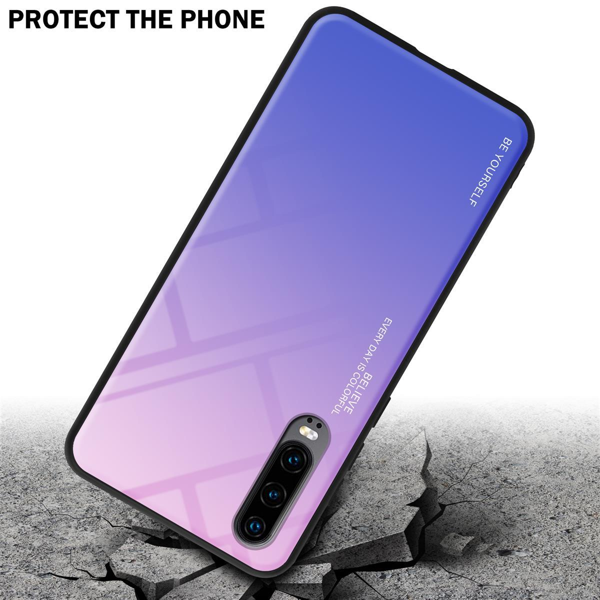 Handyhülle mit Farbverlauf. Das Telefon befindet sich auf einer rissigen Oberfläche.