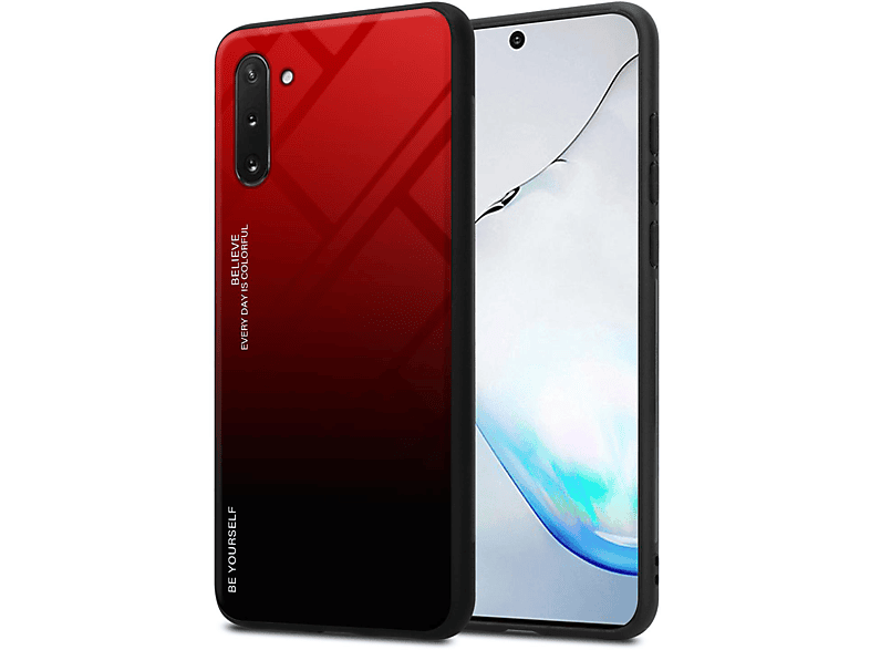 Backcover, NOTE SCHWARZ aus Silikon Samsung, CADORABO Glas, 2 10, Galaxy Farben TPU Hülle ROT -