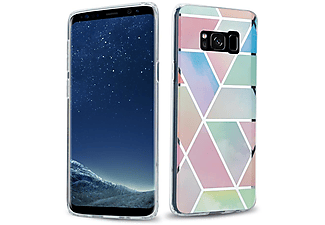 carcasa de móvil  - Funda flexible para móvil - Carcasa de TPU Silicona ultrafina CADORABO, Samsung, Galaxy S8, mármol arcoíris no.11