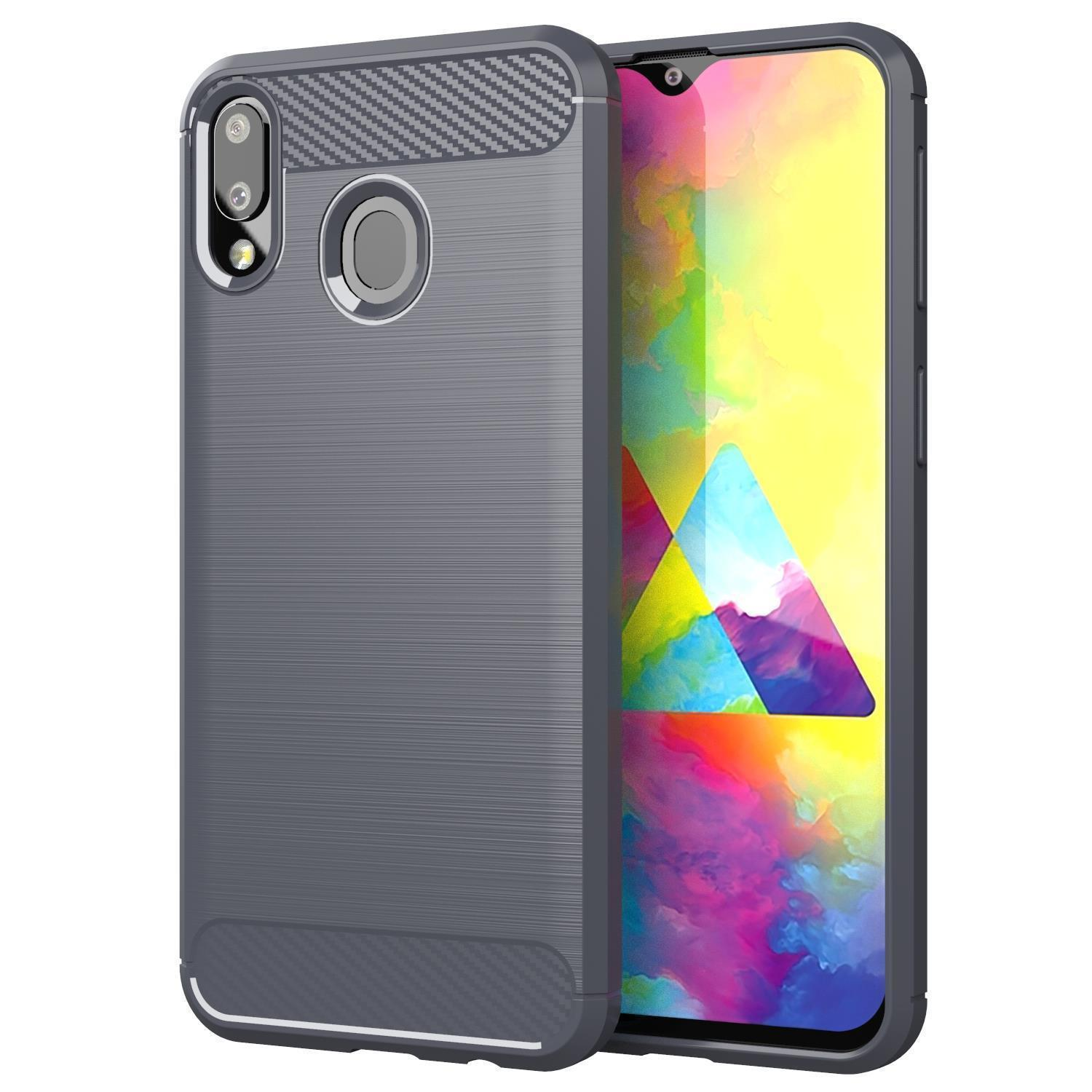 / Samsung, Galaxy A10e Ultra A20e, CADORABO BRUSHED TPU Carbon Backcover, GRAU Hülle, Slim