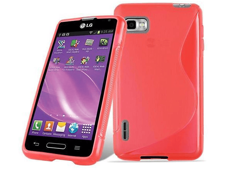 CADORABO TPU S-Line Handyhülle, Backcover, LG, OPTIMUS F3, INFERNO ROT