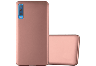 carcasa de móvil  - Funda flexible para móvil - Carcasa de TPU Silicona ultrafina CADORABO, Samsung, Galaxy A7 2018, metallic oro rosa