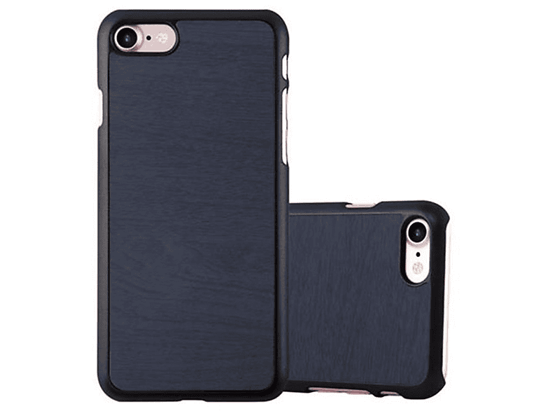 CADORABO TPU Wooden Schutzhülle, BLAU 8 7S WOODEN / iPhone 2020, / Backcover, SE Apple, 7 