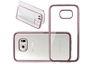 carcasa de móvil  - Funda flexible para móvil - Carcasa de TPU Silicona ultrafina CADORABO, Samsung, Galaxy S6 EDGE, oro rosa cromado