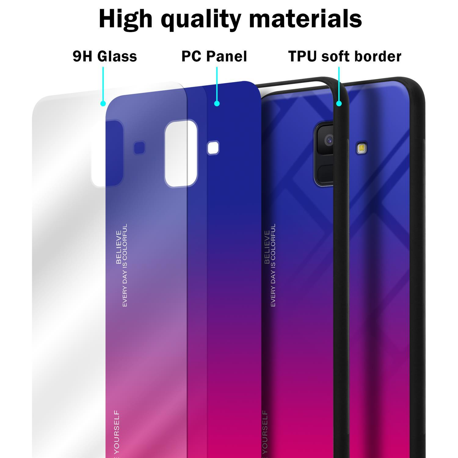 - Samsung, Silikon ROT Backcover, Galaxy Farben 2 CADORABO Hülle TPU LILA A6 Glas, 2018, aus