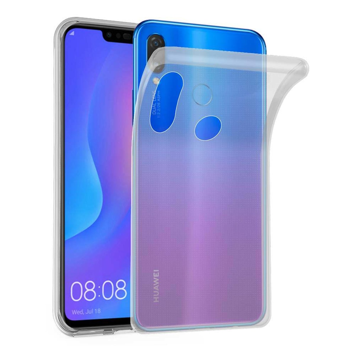 AIR Schutzhülle, SMART Huawei, Backcover, 2019, TRANSPARENT VOLL CADORABO Slim P PLUS Ultra TPU