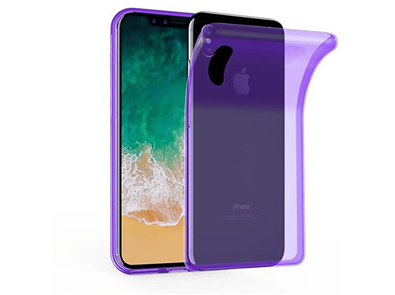 CADORABO TPU Ultra Slim AIR Schutzhülle, Backcover, Apple, iPhone X / XS, TRANSPARENT LILA