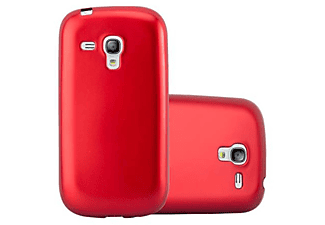 carcasa de móvil  - Funda flexible para móvil - Carcasa de TPU Silicona ultrafina CADORABO, Samsung, Galaxy S3 MINI, rojo blanco