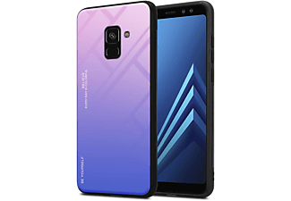 carcasa de móvil  - Funda flexible para móvil - Carcasa de TPU Silicona ultrafina CADORABO, Samsung, Galaxy A8 2018, rosa - azul