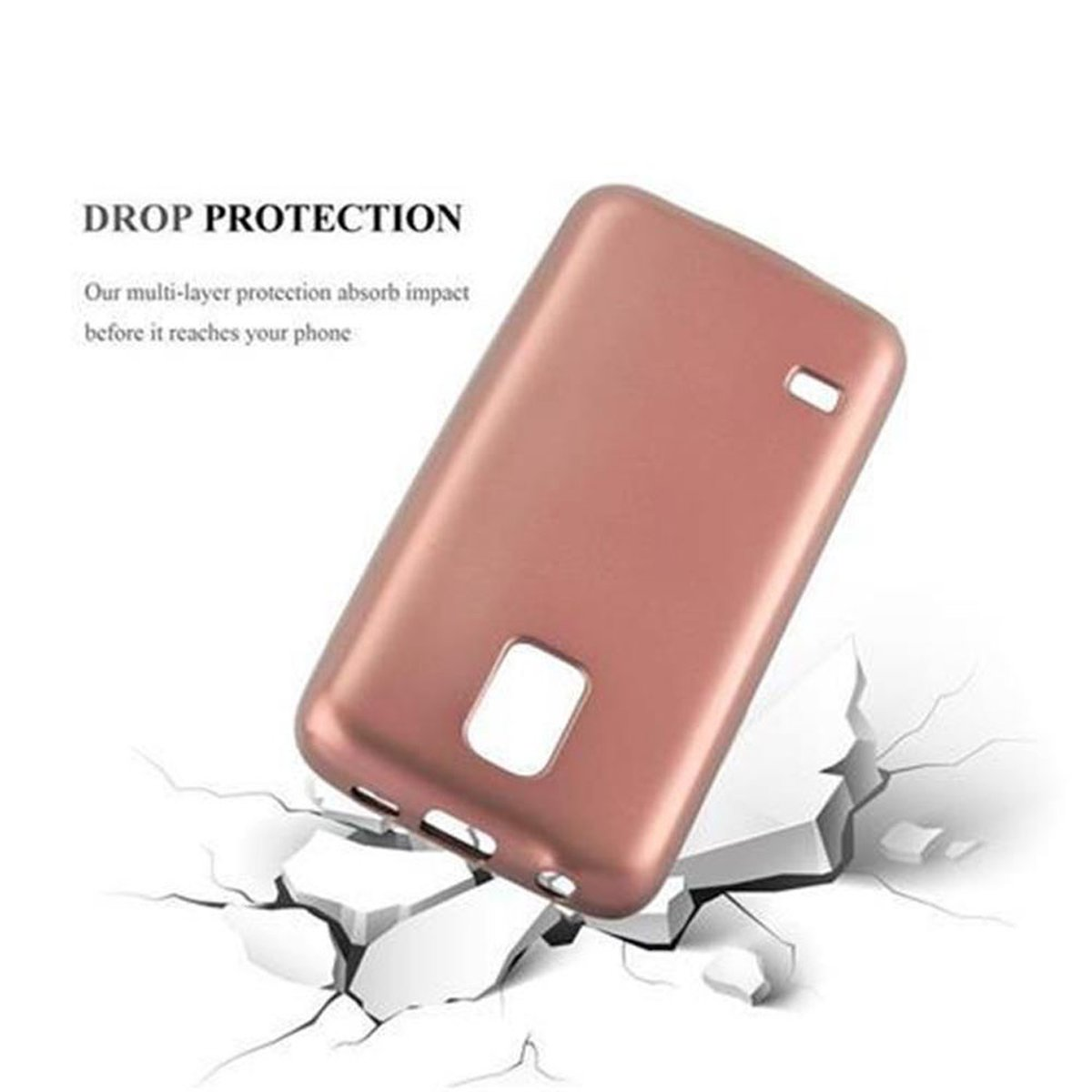 CADORABO TPU Matt Metallic ROSÉ Backcover, S5 MINI Hülle, Samsung, DUOS, MINI Galaxy METALLIC GOLD S5 