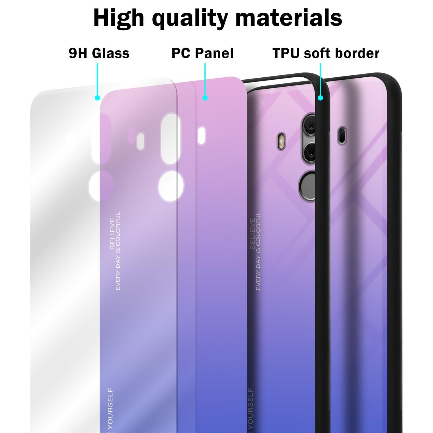 Farben PRO, MATE 10 aus BLAU PINK 2 Silikon CADORABO Huawei, Glas, - TPU Hülle Backcover,