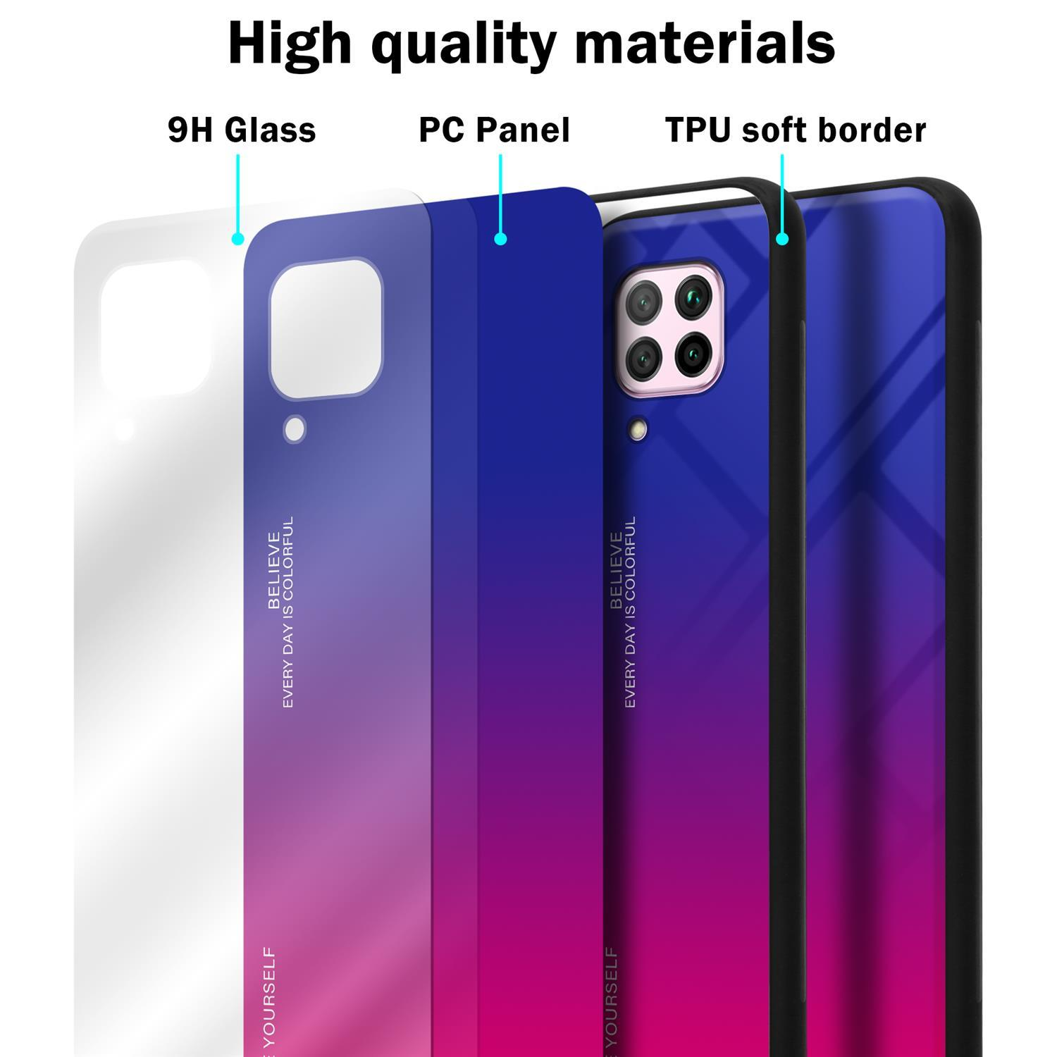 2 - NOVA 7i, / NOVA Glas, Farben LITE / 6 Hülle Backcover, Huawei, P40 CADORABO SE TPU Silikon LILA aus ROT