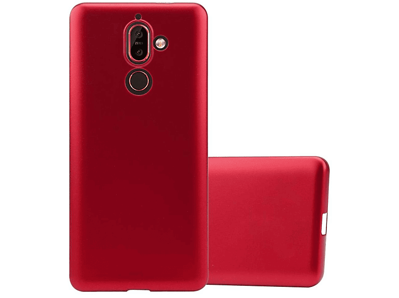 CADORABO TPU Matt Metallic Hülle, Backcover, Nokia, 7 PLUS, METALLIC ROT