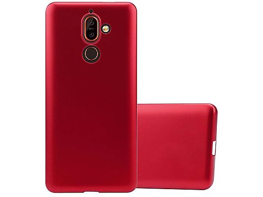 Funda - CADORABO Funda de TPU mate metalizado, Compatible con Nokia 7 PLUS, METALLIC ROJO