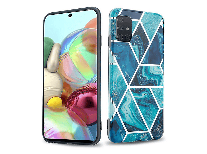 MadBee Cover per Huawei Mate 20 Lite [con Pellicola Proteggi Schermo], Custodia Protettiva in Vetro Temperato 9H [Motivo in Marmo] + Cornice Paraurti in Silicone Morbido Cover Case (Marmo#3