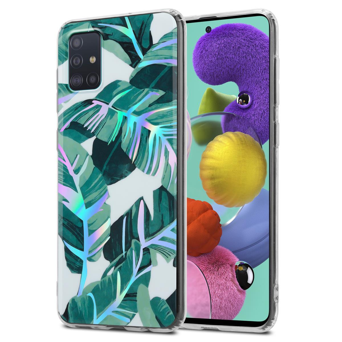 & Samsung, Blumen BANANENBLÄTTER Blätter, TPU / Bunte Backcover, M40s, CADORABO Hülle Galaxy A51 4G IMD