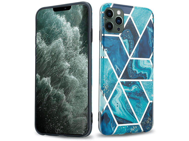 MAX, 13 Bunter 12 Blaue Hülle iPhone IMD PRO Apple, Marmor, Marmor CADORABO No. TPU Backcover, Welle