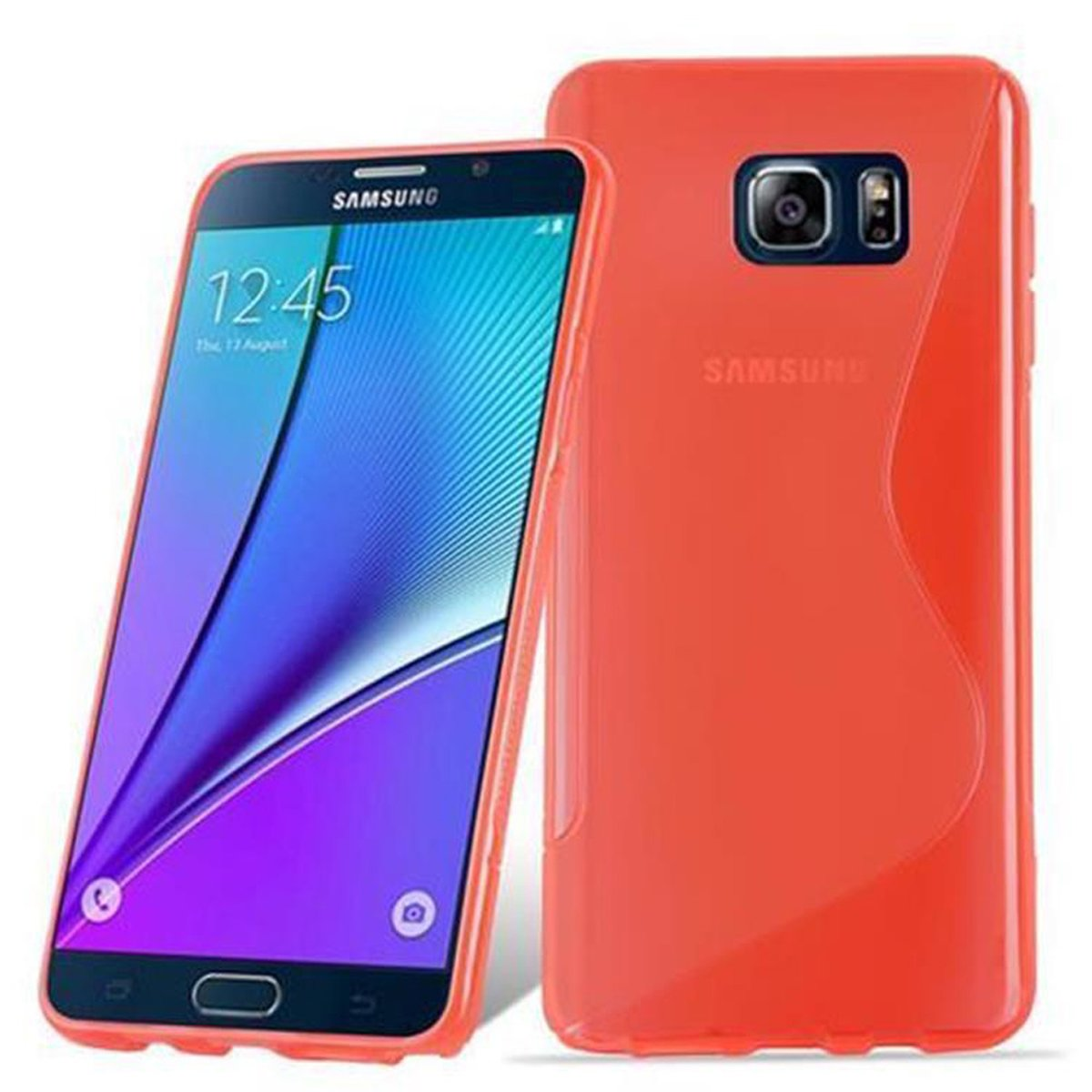 Samsung, Galaxy Handyhülle, S-Line INFERNO TPU ROT NOTE Backcover, CADORABO 5,