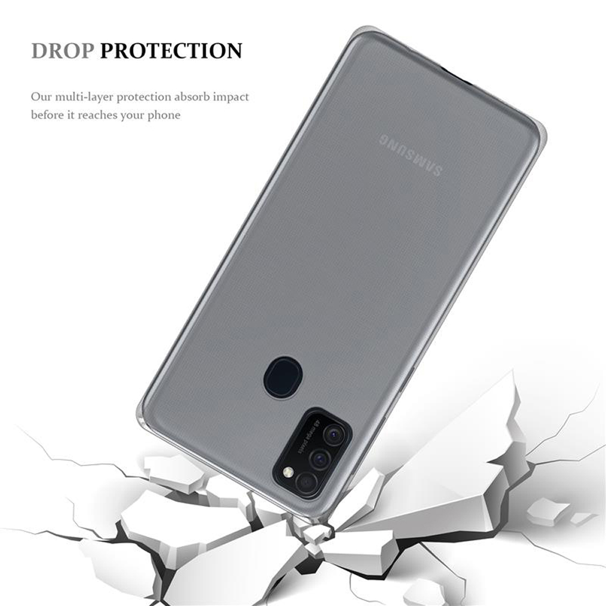 Galaxy M21 / Samsung, CADORABO Backcover, M30s, Schutzhülle, AIR TPU Slim TRANSPARENT VOLL Ultra
