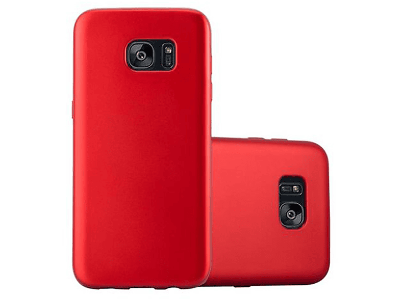 CADORABO TPU ROT Backcover, Hülle, EDGE, S7 Matt Metallic Samsung, METALLIC Galaxy