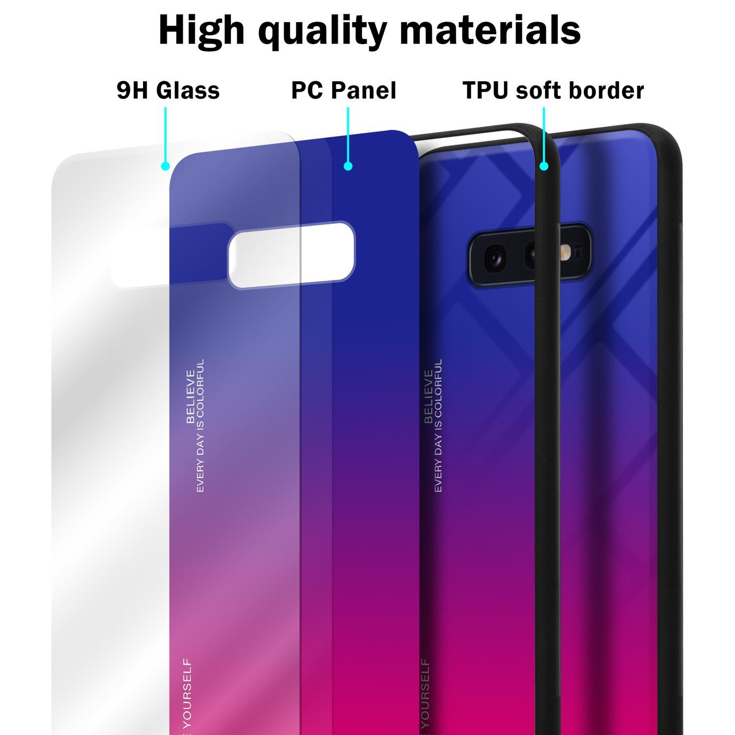 CADORABO Hülle aus TPU Silikon Galaxy Samsung, Glas, ROT LILA Farben - 2 S10e, Backcover