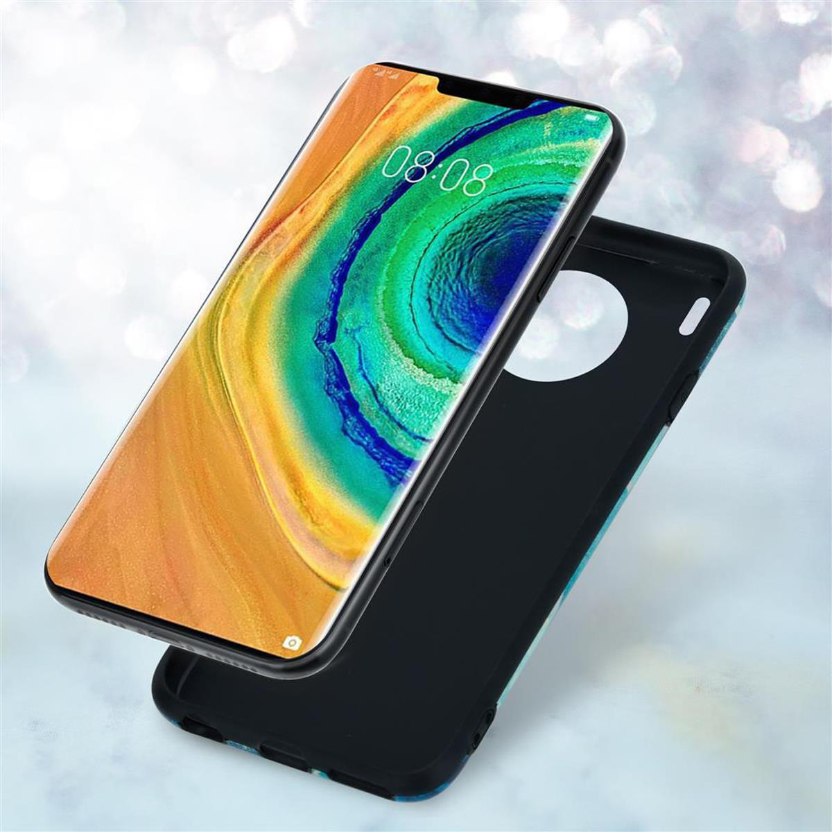 Telefono con custodia. Il telefono ha uno schermo colorato e la custodia nera è sul lato.