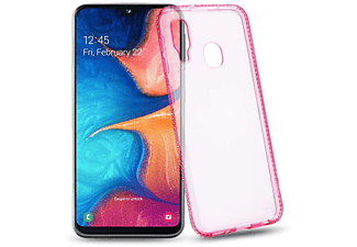 carcasa de móvil  - Funda flexible para móvil - Carcasa de TPU Silicona ultrafina CADORABO, Samsung, Galaxy A20e, rosa transparente
