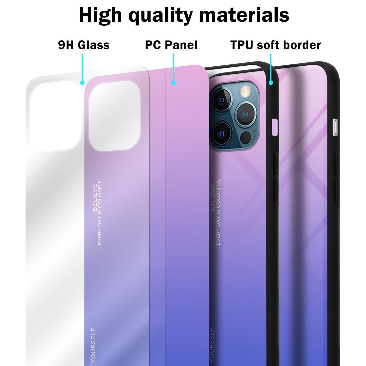 BLAU Apple, Hülle PRO, iPhone 13 - Silikon aus Farben TPU Backcover, PINK Glas, CADORABO 2