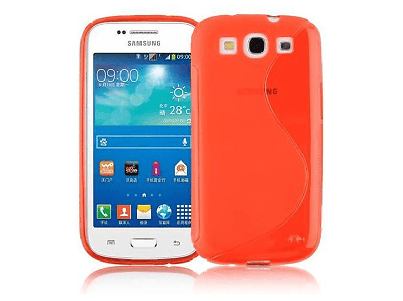 Backcover, CADORABO Samsung, INFERNO TPU Galaxy Handyhülle, ROT TREND S-Line 3,