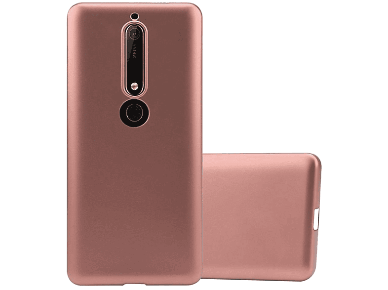 CADORABO TPU Matt Metallic Hülle, Backcover, Nokia, 6.1, METALLIC ROSÉ GOLD