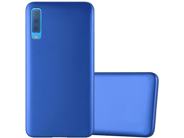 CADORABO TPU METALLIC A7 Galaxy Backcover, Hülle, Metallic 2018, Matt BLAU Samsung