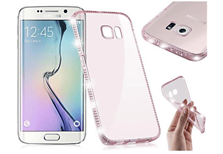 carcasa de móvil Funda flexible para móvil - Carcasa de TPU Silicona ultrafina;CADORABO, Samsung, Galaxy S6 EDGE, rosa transparente