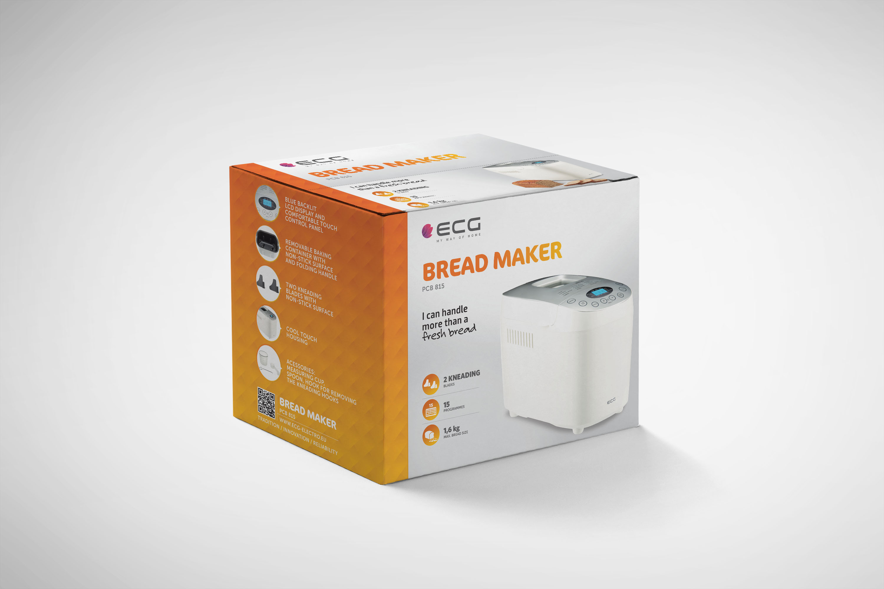 | 815 g | 1.600 Brotbackautomat | ECG LCD-Display | Programme Brotgewicht (Bread white) 15 maker, max PCB |