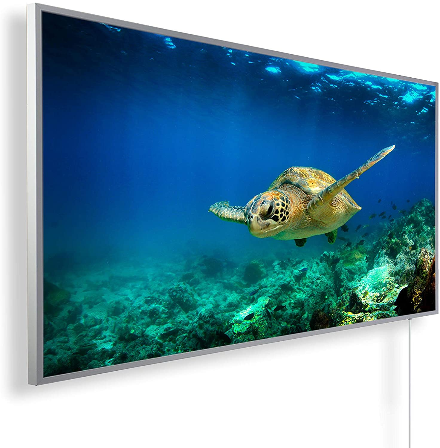 KÖNIGHAUS INFRAROT Panorama - Schildkröte (1200 Steckdosenthermostat mit Watt) Unterwasser Infrarotheizung