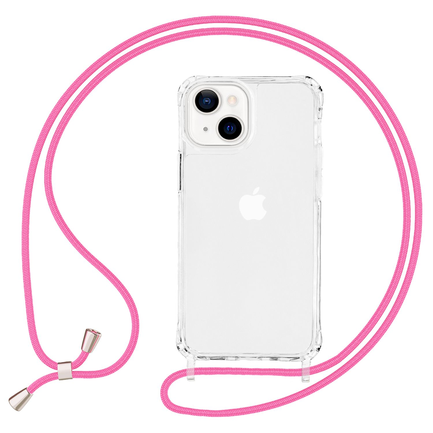 NALIA Klare Hülle mit Kette Backcover, Mini, zum 13 Pink Umhängen, iPhone Apple