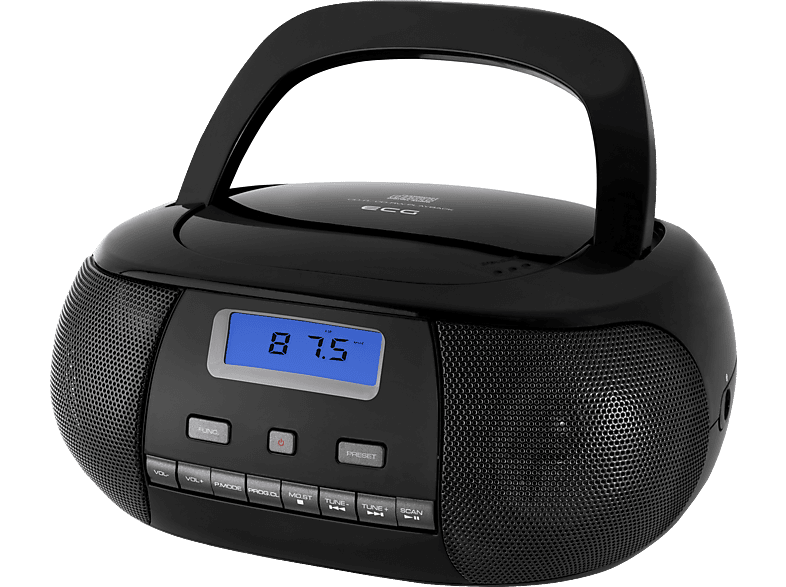 ECG CDR 500 Black | CD-Radio | PLL FM Tuner | 2 × 1 W | AUX | Portable CD Player black