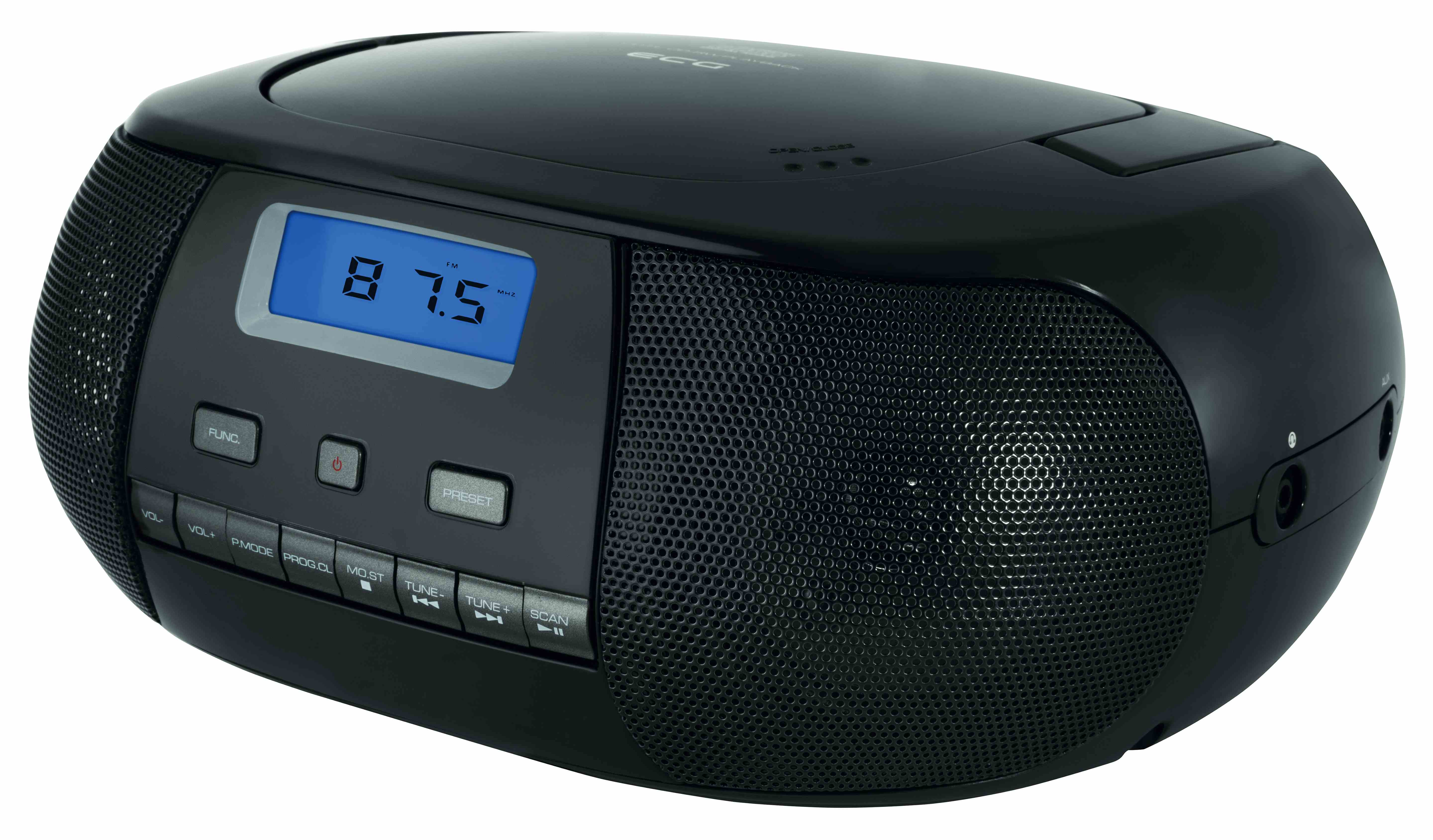 | Tuner FM | PLL CDR 500 W × Portable black CD-Radio 1 Player | Black | AUX 2 CD | ECG