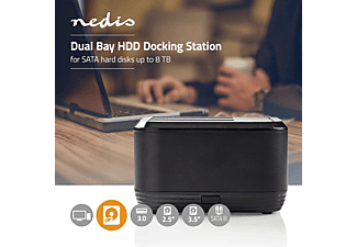 NEDIS HDDUDB3200BK, 8000 GB SSD, extern, Schwarz