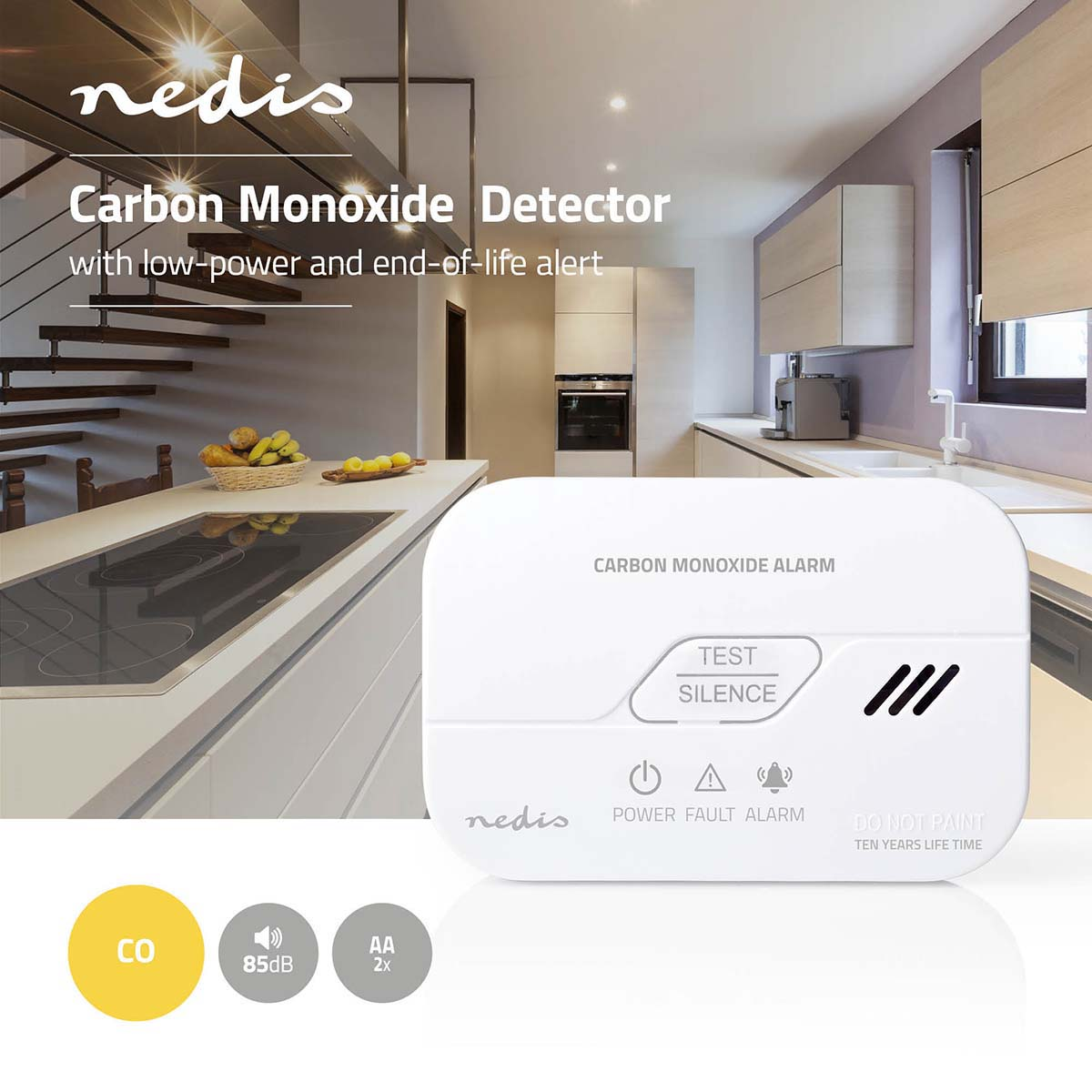 NEDIS Weiss DTCTCO30WT Kohlenmonoxid-Alarm